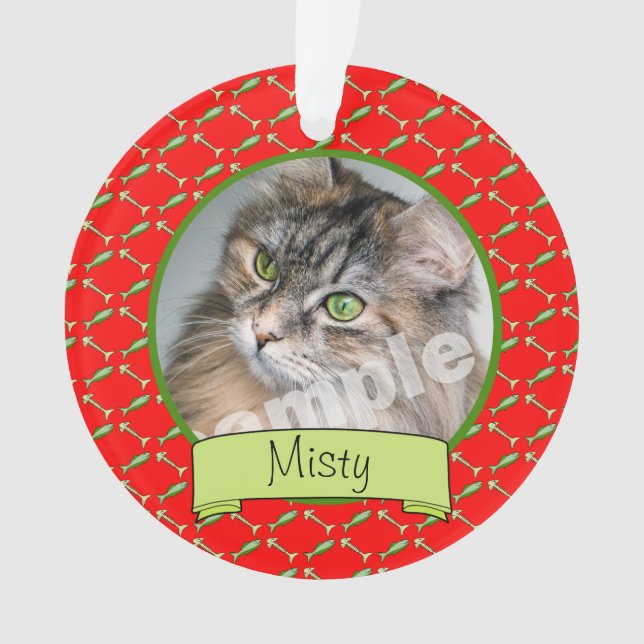 Adoranle Kitty-Katzen-Foto und Name Ornament (Vorderseite)