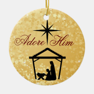 Adore Him - Nativity Scene Ornament
