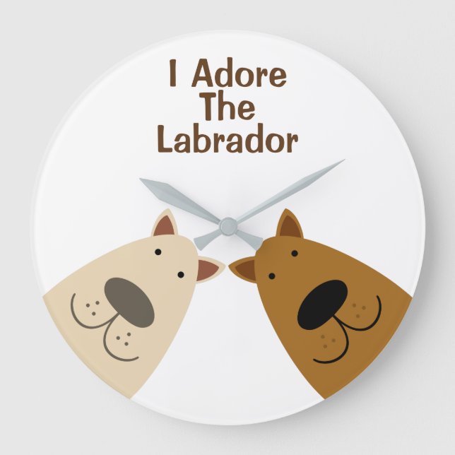 Adore Labrador Große Wanduhr (Vorderseite)