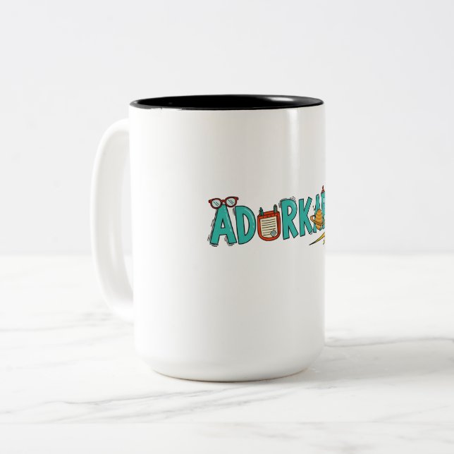 "Adorkable" Tasse - Der perfekte Cup für Nerd, Gee (Vorderseite Links)