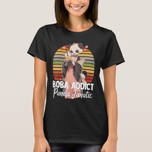 Adorn your space with Japanese boba sipping pandas T-Shirt (Vorderseite)