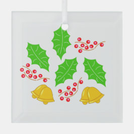 Adorno De Cristal Cuadrado Feliz Navidad Ornament Aus Glas