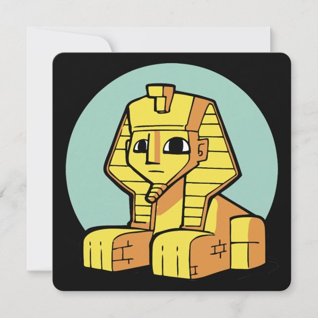 Adortable Ägyptische Große Sphinx Feiertagskarte (Vorderseite)