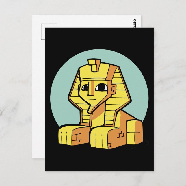 Adortable Ägyptische Große Sphinx Postkarte (Vorne/Hinten)