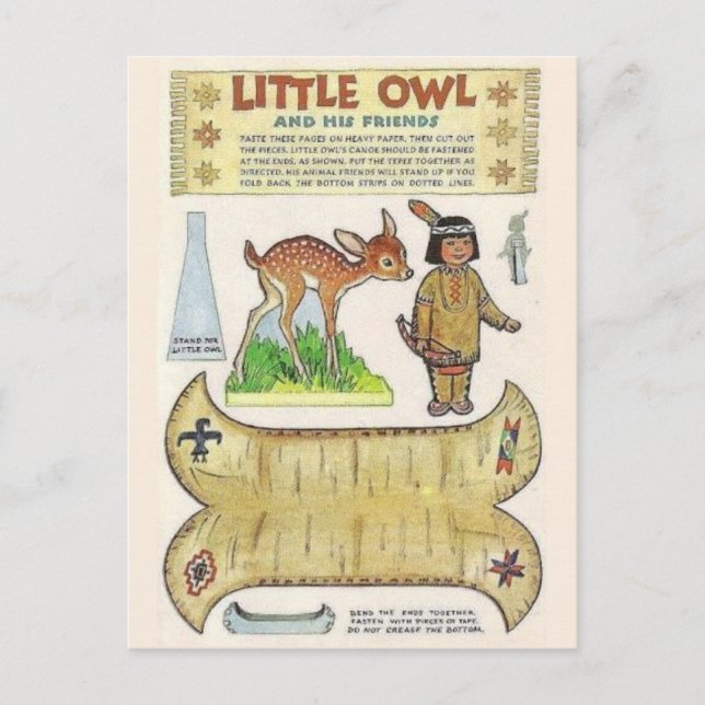 Adortable Amerikanische Ureinwohner Kunst, Dichtun Postkarte (Vorderseite)