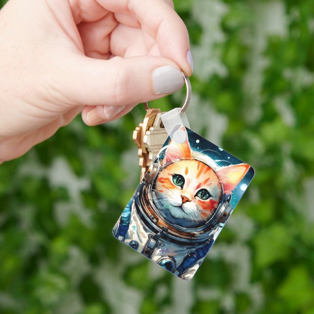 Adortable Astronaut Cat Schlüsselanhänger (Hand)