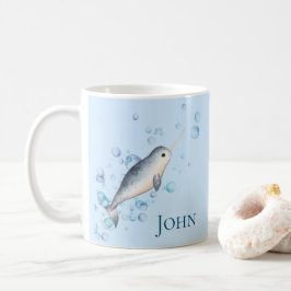 Adortable Baby Boy Narwhal Ocean Bubbles Kaffeetasse