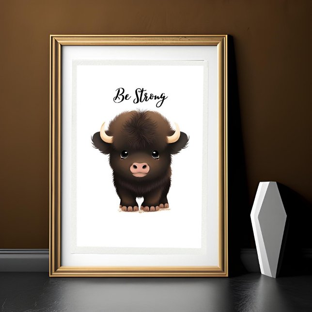 Adortable Baby Buffalo Wand Printwerbung für Kinde Poster (Von Creator hochgeladen)