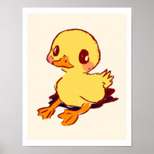 Adortable Baby Duckling Print für Kinderzimmer Poster