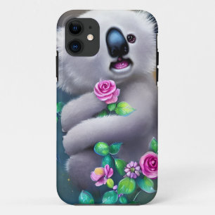 Adortable Baby Koala Bär mit Blume Case-Mate iPhone Hülle