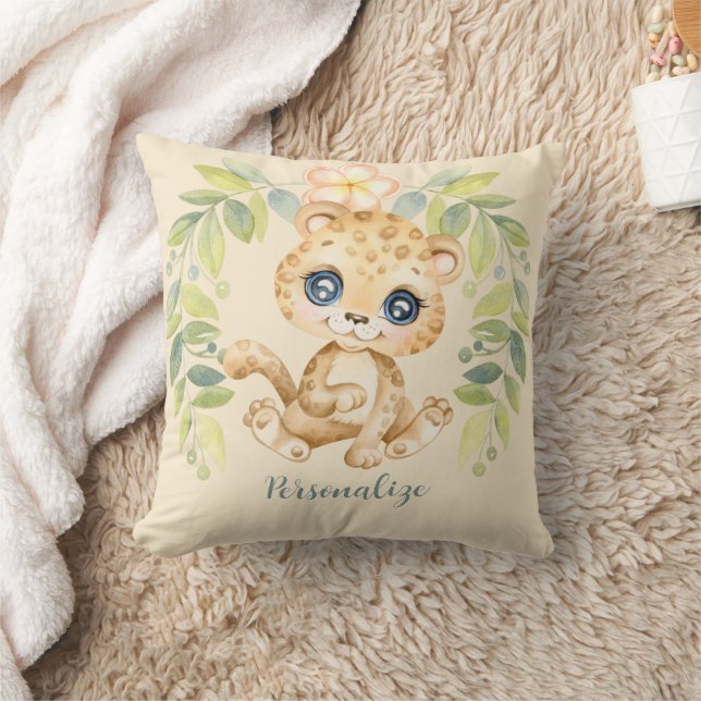 Adortable Baby Leopard Niedlich Jungle Animal Kissen (Decke)