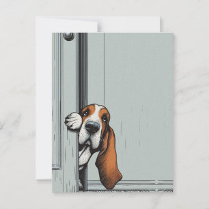 Adortable Basset Hund Hund Kunst, Dichtung und Mus Postkarte