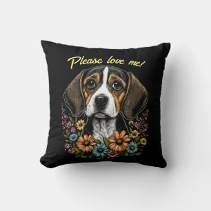 Adortable Beagle Throw Kissen und anpassbarer Text