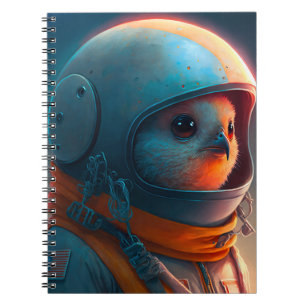 Adortable Bird Astronaut Notebook Notizblock