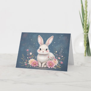 Adortable Blumenbunny Oster Feiertagskarte