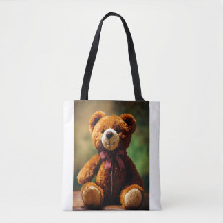 Adortable Brown Teddy Bär mit Bow Krawatte Tasche