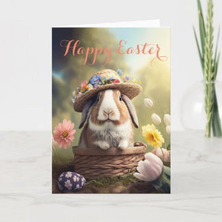 Adortable Bunny in einer OsterHat-Urlaubskarte Feiertagskarte