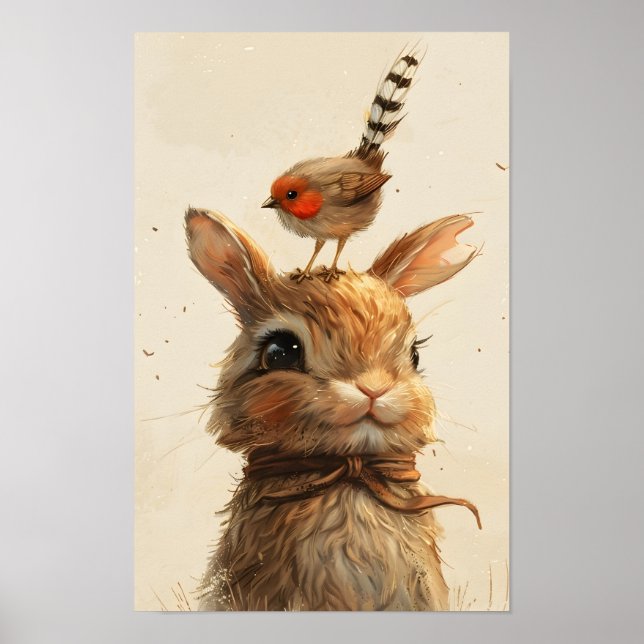Adortable Bunny Rabbit Print Poster (Vorne)