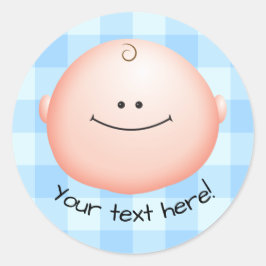 Adortable Cartoon Baby Face Icon Runder Aufkleber