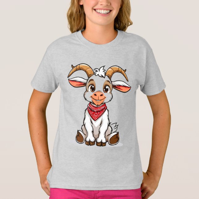 Adortable Cartoon Goat T-Shirt (Vorderseite)