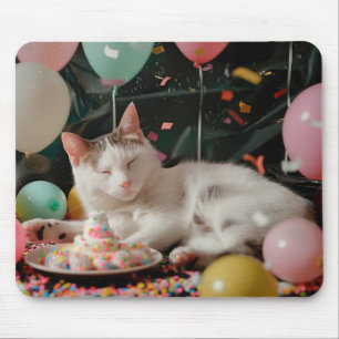 Adortable Cat Geburtstagsfeier Design Mousepad