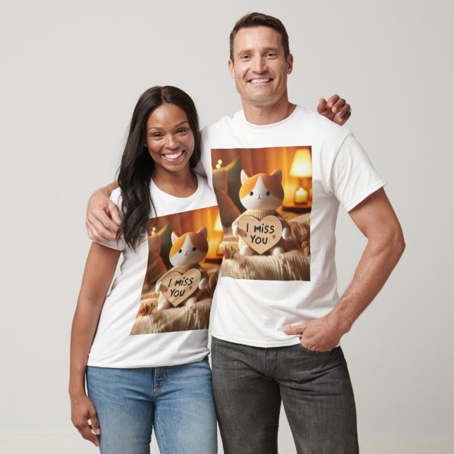 Adortable Cat Plush mit herzlicher Botschaft T-Shirt (Unisex)