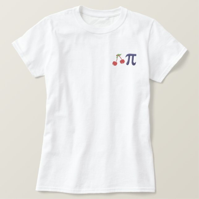 Adortable Cherry Pi bestickte T-Shirts (Design vorne)