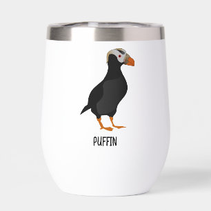 Adortable Creste Puffin Stehender Cartoon