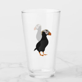 Adortable Creste Puffin Stehender Cartoon Glas