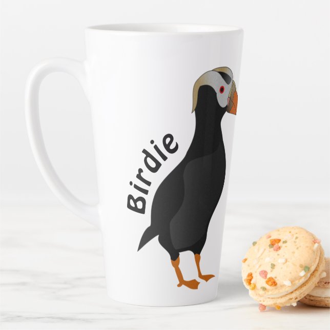 Adortable Creste Puffin Stehender Cartoon Milchtasse (Beispiel)