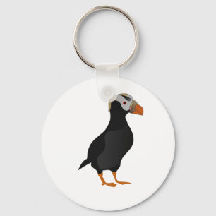 Adortable Creste Puffin Stehender Cartoon Schlüsselanhänger