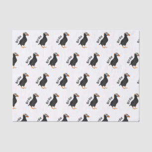 Adortable Creste Puffin Stehender Cartoon Seidenpapier