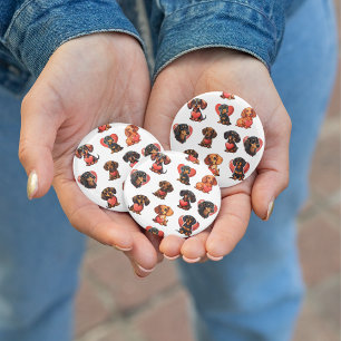 Adortable Dackel und Herzblut Button