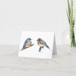 Adortable Eastern Bluebird Couple Danke Karte