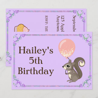 Adortable Eichhörnchen zum Geburtstag einladen Einladung