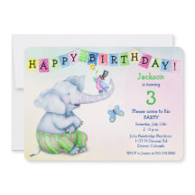 Adortable Elephant and Bird Kindergeburtstag Party