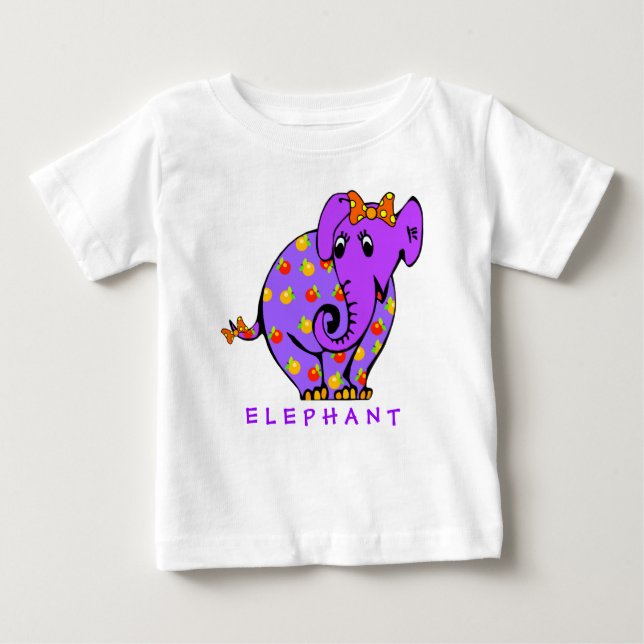 Adortable ELEPHANT farbenfrohe Kleinkind T - Shirt (Vorderseite)