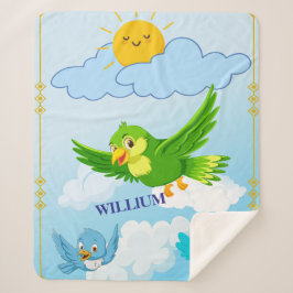 Adortable Flying Birds Baby Blanket - Sherpa Blank Sherpadecke