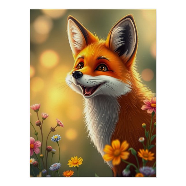 Adortable Fox Art Poster (Vorderseite)