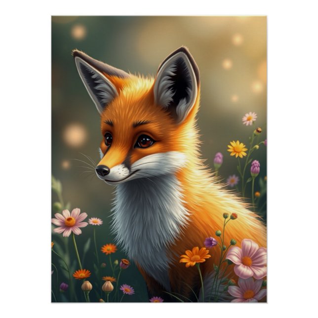 Adortable Fox Art Poster (Vorderseite)