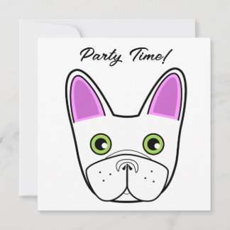 Adortable French Bulldog Face zum Geburtstag Einladung