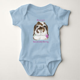 Adortable Fuzzy Lop Rabbit mit Pink Tulip Baby Bod Strampler
