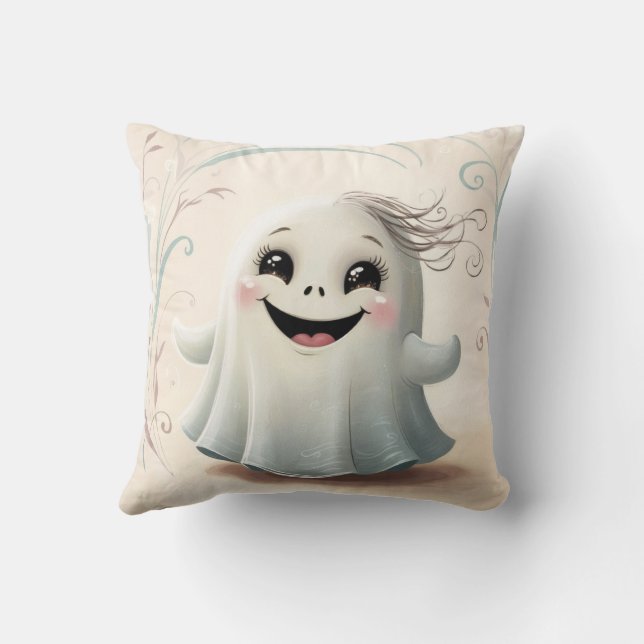 Adortable Ghosting Friend Halloween Design Kissen (Rückseite)
