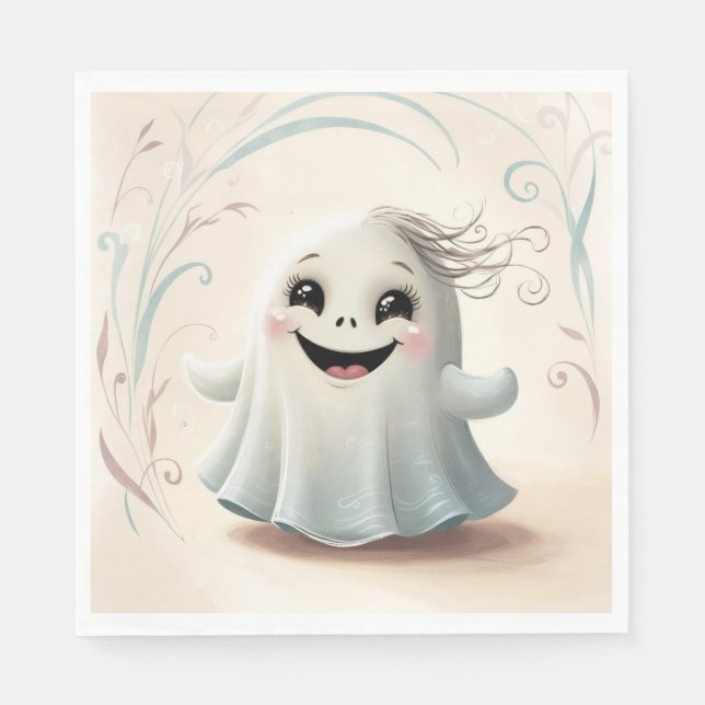 Adortable Ghosting Friend Halloween Design Serviette (Vorderseite)