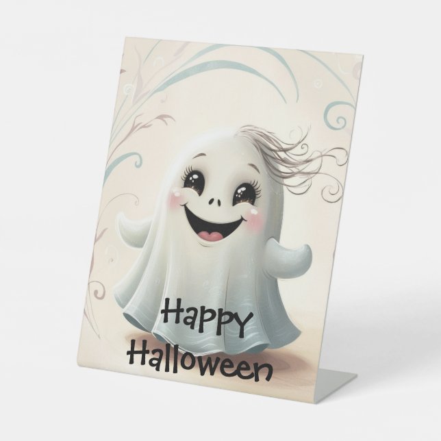 Adortable Ghosting Friend Halloween Design Sockelschild (Vorderseite)