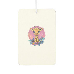Adortable Giraffe umgeben von Blume _2 Autolufterfrischer