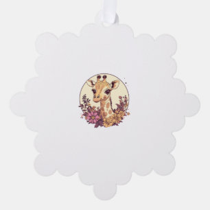 Adortable Giraffe umgeben von Blume _5 Ornament Karte