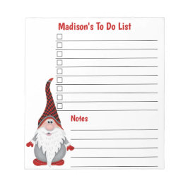 Adortable Gnome Kids Personalisiert aufzulisten Notizblock