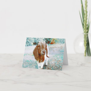 Adortable Goat to say Hello - Blank Card Karte