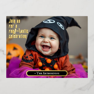 Adortable Halloween Baby Folie Einladungspostkarte